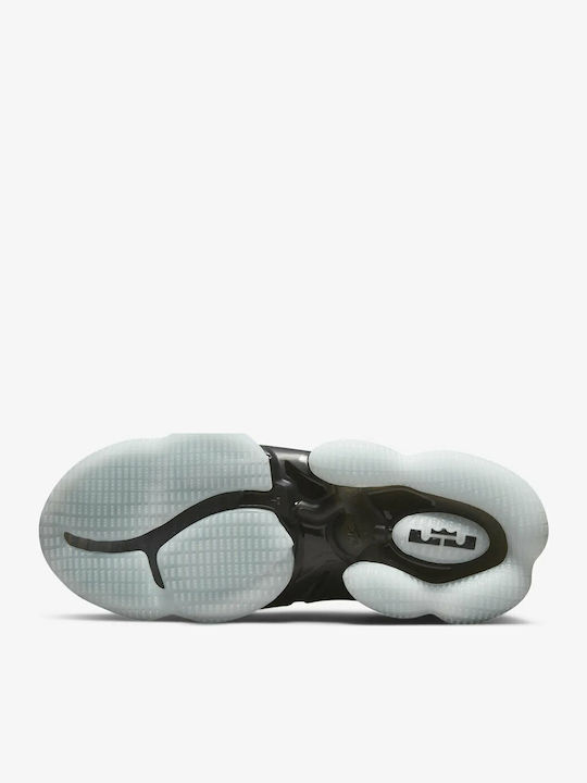 LeBron 19 inalti Pantofi de baschet Negru / Antracit / Green Glow