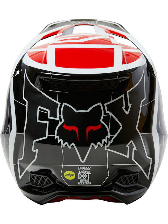 Fox V3 RS CELZ Matt Black/Light Blue Motorcycle Helmet Motocross