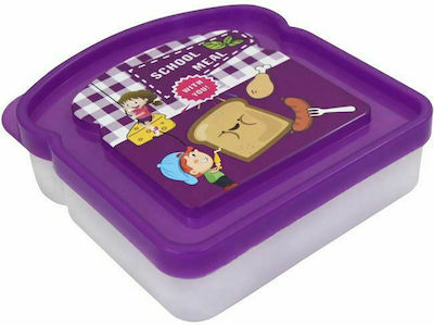 School Meal Kids Lunch Plastic Box Purple