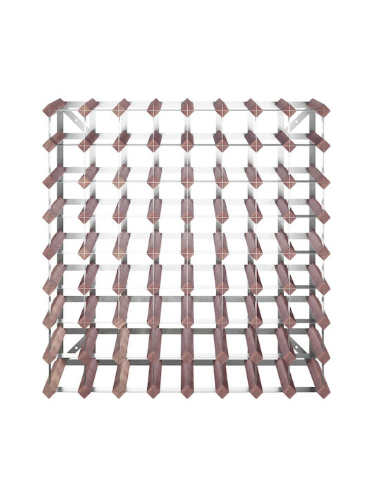 vidaXL Freistehend Flaschenhalter Hölzernes für 72 Flaschen Braun 80x22.5x80εκ.