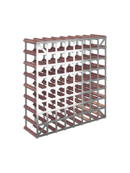 vidaXL Freistehend Flaschenhalter Hölzernes für 72 Flaschen Braun 80x22.5x80εκ.