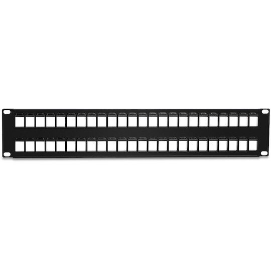 Trendnet Patch Panel Keystone για Rack 2U 19" 48 Θυρών Version v1.0R Μαύρο