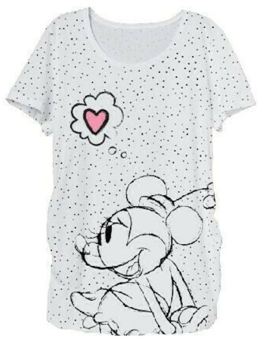 Disney Minnie Mouse γυναικείο μπλουζάκι εγκυμοσύνης (DIS MF 53 02 8188 MAMA) λευκό