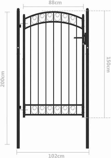 vidaXL Metal Fence Panel in Black Color 1.0x1.5m
