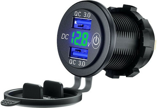 QC3 Motorradladegerät Schnellladung mit Anschlüssen: 2xUSB