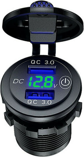 QC3 Motorradladegerät Schnellladung mit Anschlüssen: 2xUSB