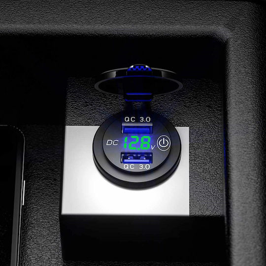 QC3 Motorradladegerät Schnellladung mit Anschlüssen: 2xUSB