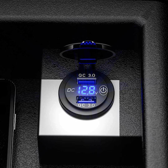 QC3 Мотоциклетно зарядно устройство Бързо зареждане с Портове: 2xUSB
