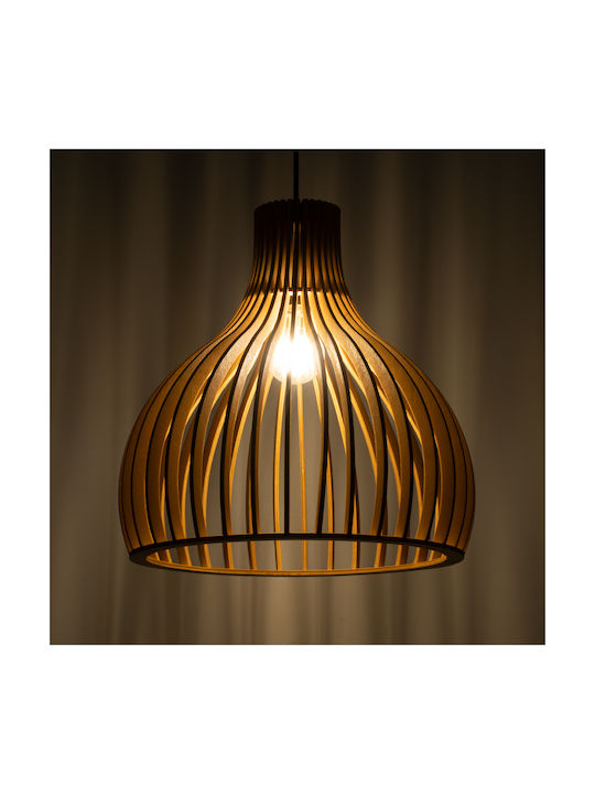 GloboStar Scandinavia Ceiling Light Beige Grid with E27 Socket 35x35x35cm
