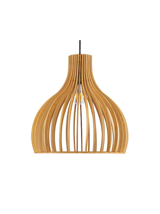 GloboStar Scandinavia Ceiling Light Beige Grid with E27 Socket 35x35x35cm