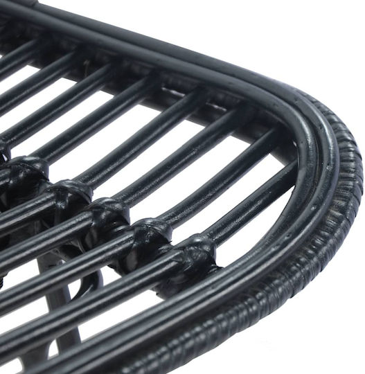 Σκαμπό Μπαρ Εξωτερικού Χώρου Rattan Μαύρο 2τμχ 46x48x79cm