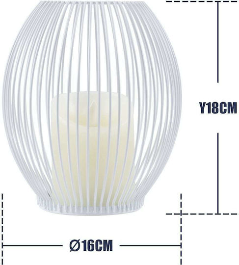 GloboStar Candle Dekorative Lampe Wachs-Politur Weiß