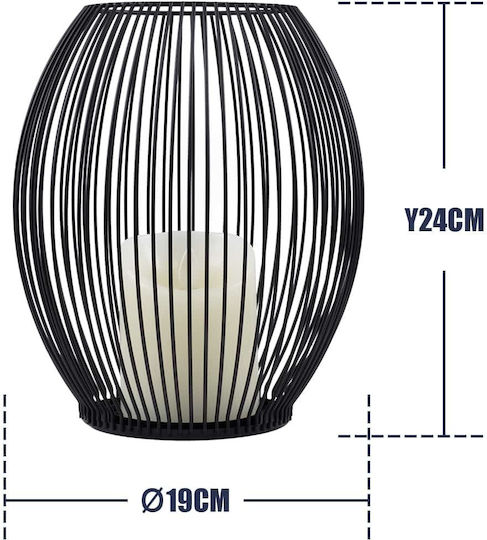 GloboStar Διακοσμητικό Φωτιστικό Candle LED Θερμό Λευκό 2700K Κερί 19x19x24εκ.