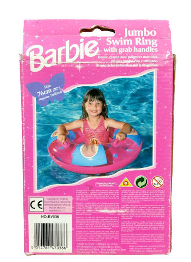 Diakakis Kids' Swim Ring Barbie with Handles and Diameter 76cm. Pink