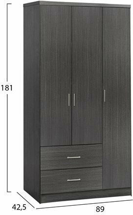 Тройна врата Гардероб Caesar Zebrano 89x42.5x181см