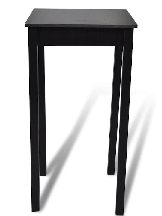 Pătrat Masă Bar Lemnoasă Negru 55x55x107buc