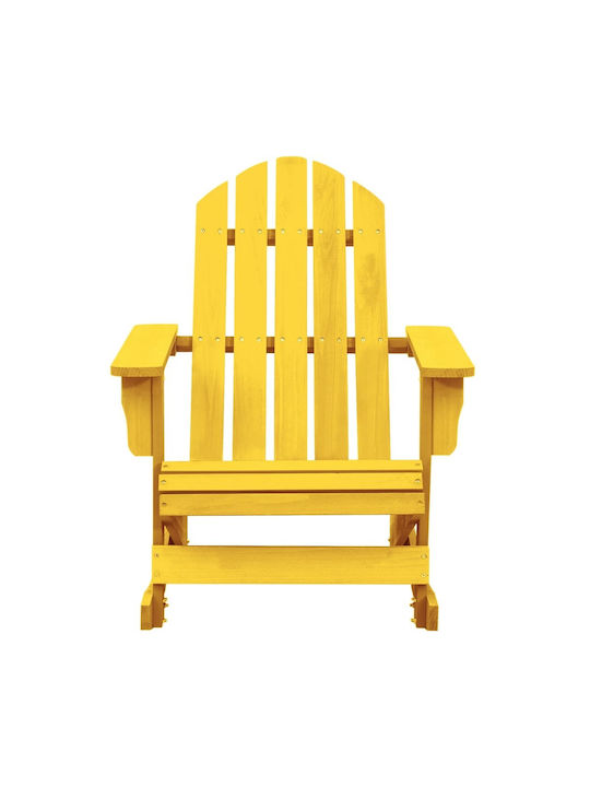 Κουνιστή Καρέκλα Ξύλινη Adirondack Κίτρινο 70x91.5x92εκ.