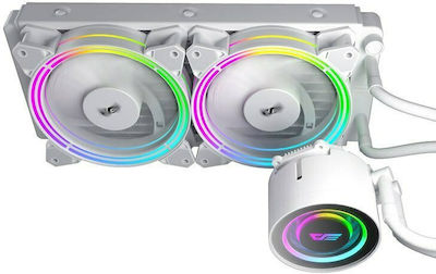 Darkflash TR-240 RGB Wasserkühlung für Prozessor Doppelter Ventilator 120mm für Sockel AM4/AM5/1200/115x Weiß