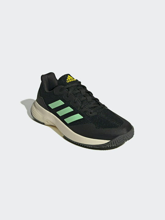 Adidas Gamecourt 2.0 Ανδρικά Παπούτσια Τένις για Όλα τα Γήπεδα Core Black / Beam Green / Beam Yellow