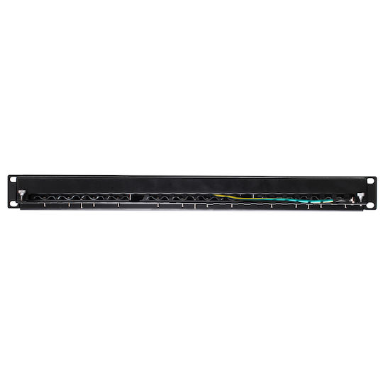 Netrack Patch Panel για Rack 1U 19" 24 Θυρών cat5e Μαύρο
