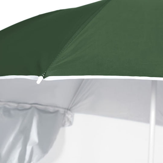vidaXL Beach Umbrella Diameter 2.15m with Sunshade UV Protection and Air Duct Green