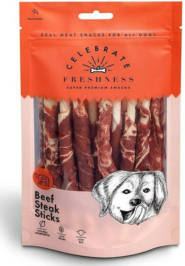 Celebrate Freshness Beef Steak Dog Stick Treats with Chicken 100gr 84069