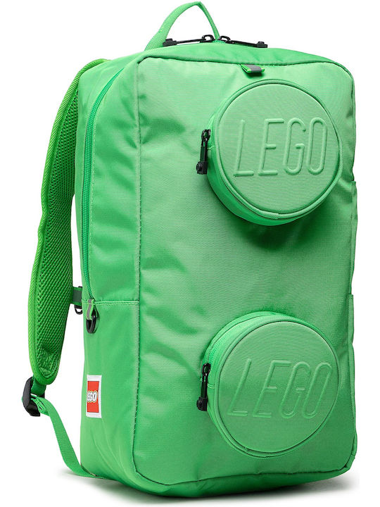 LEGO Brick 1x2 Green School Bag Backpack Elementary, Elementary Green with Water Bottle Holder 18Liters