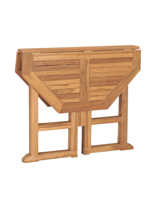 Garden Table for Small Outdoor Spaces from Teak Foldable Brown 90x90x75cm