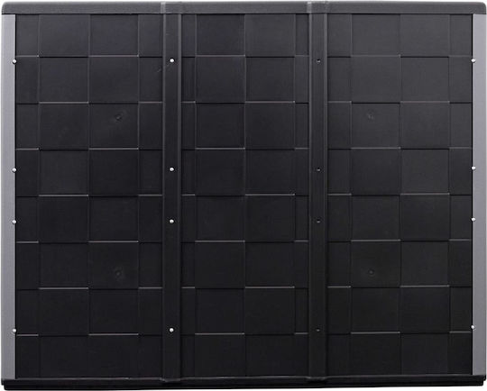 Dreitüriger Kleiderschrank Kunststoff mit Trennwand & 1 Regal Γκρι / Μαύρο 102x37x84cm