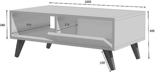 Rectangular Central Coffee Table Aster Wooden Sonoma W120xL56xH40cm
