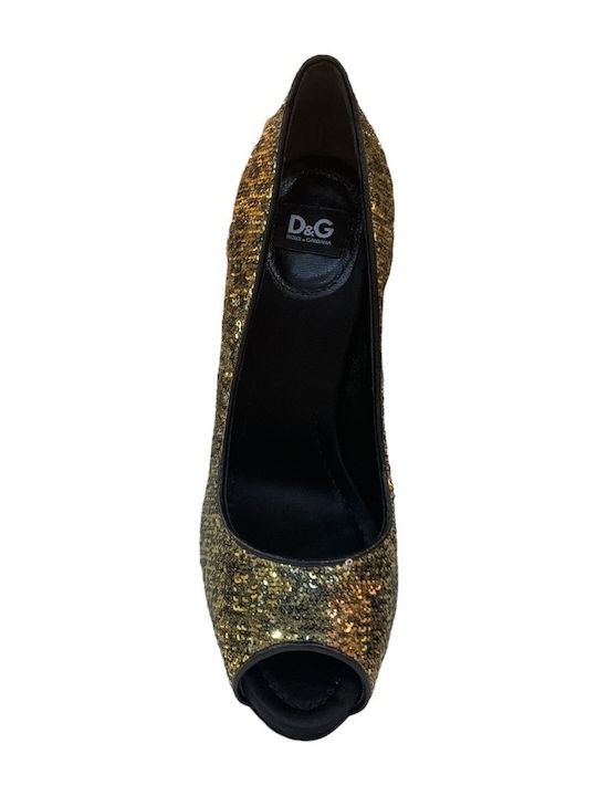 Peeptoe Pumps Goldene