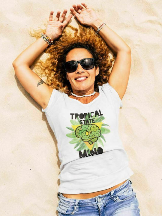 Tropical state of mind w t-shirt - RED