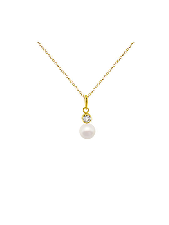 14K Gold pendant with pearl and gold base 14K - M123827