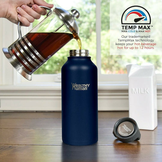 Healthy Human Stein Bottle Thermos Stainless Steel BPA Free 946ml Navy