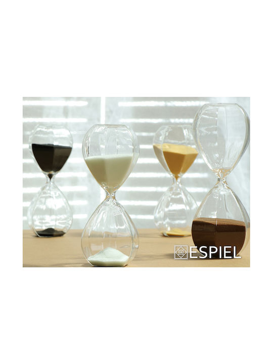 Espiel Dekorative Bürosanduhr aus Glas 8.5x20.5x20.5cm in Beige Farbe