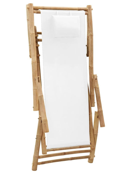 Σεζλόνγκ Μπαμπού με Μπράτσα Κρεμ 60x106x90cm