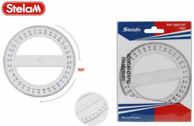 Protractor Plastic Transparent Stelan