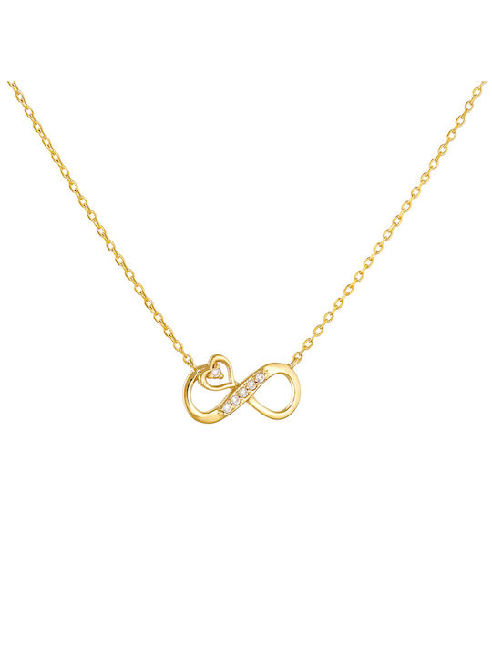 14K Gold Set with Infinity Pendant Necklace & Bracelet SET-21028Y