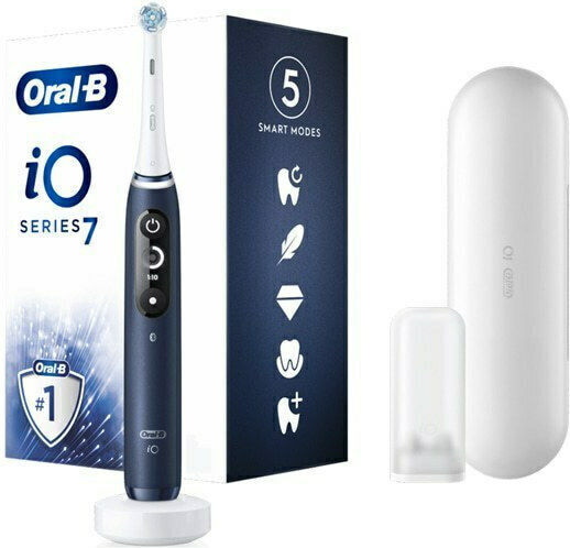 Oral-B IO Series 7 Electric Toothbrush with Timer, Pressure Sensor, and Travel Case Sapphire Blue