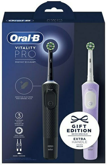 Oral-B Vitality Pro Protect X Clean Electric Toothbrush with Timer Black & LIlac