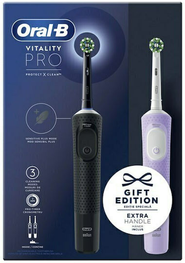 Oral-B Vitality Pro Protect X Clean Electric Toothbrush with Timer Black & LIlac