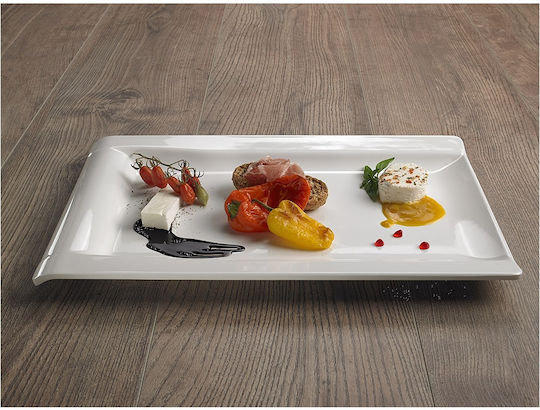 Leone Πιάτο Ρηχό Ορθογώνιο από Μελαμίνη Λευκό 33x20cm