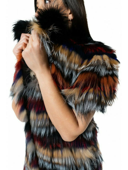 LENA WOMEN'S VEST FURRY FOX MULTI