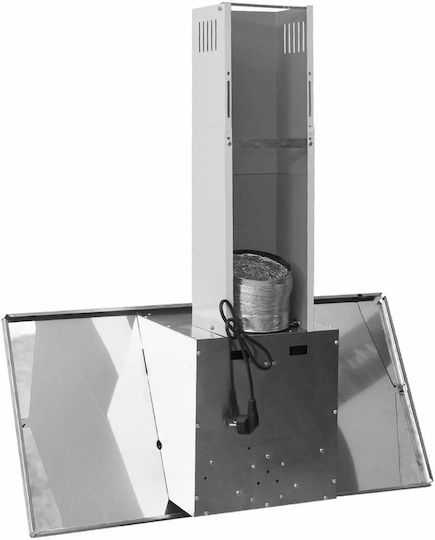 vidaXL Каминен аспиратор 90см Inox