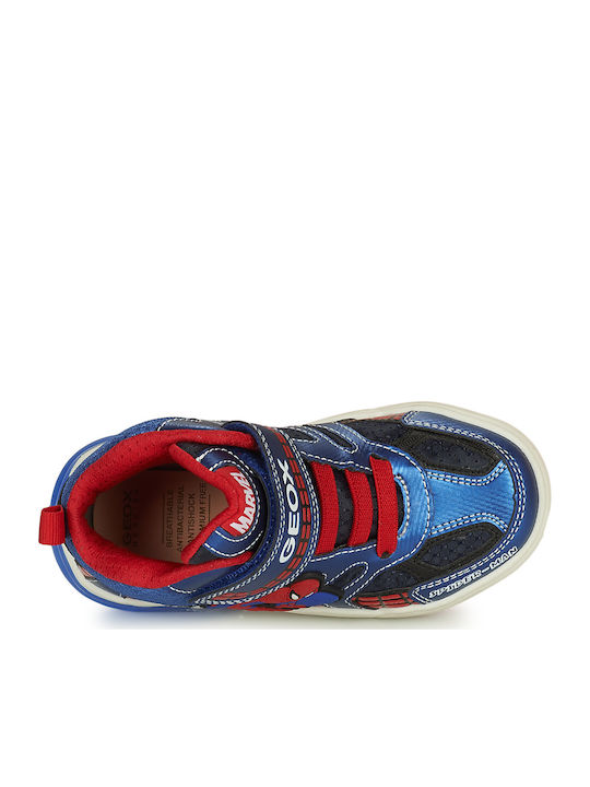 GRAYJAY Παιδικά Sneakers High Ανατομικά με Σκρατς & Φωτάκια Μπλε