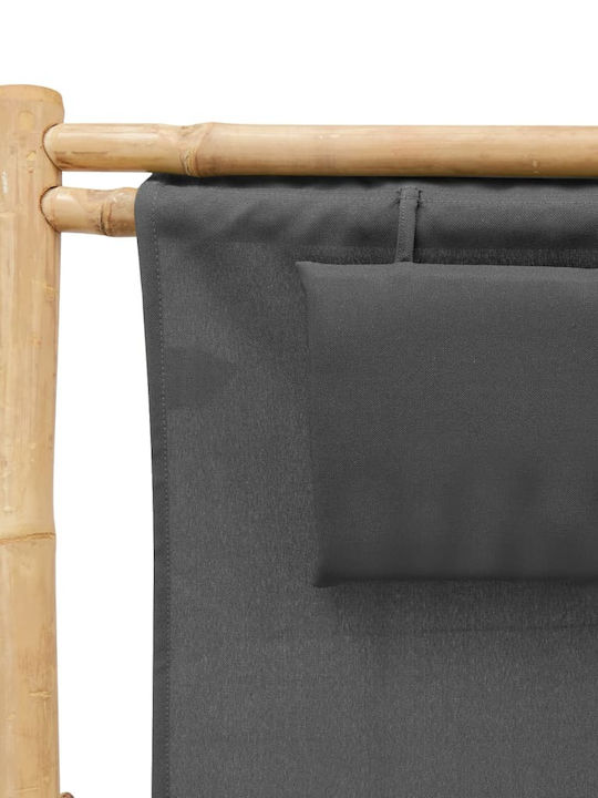Сезлонг Бамбук с Подлакътници Dark Grey 60x106x90см