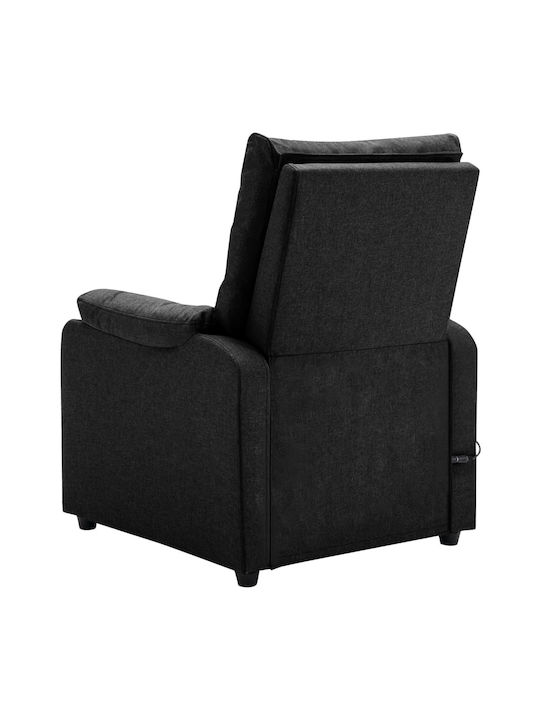 Πολυθρόνα Relax Massage με Υποπόδιο Μαύρη 71x92x96.5cm