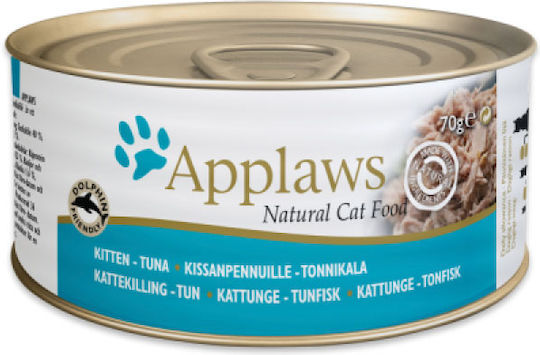 Applaws Natural Cat Food Wet Food for Young Cats in Cans with Tuna 70gr