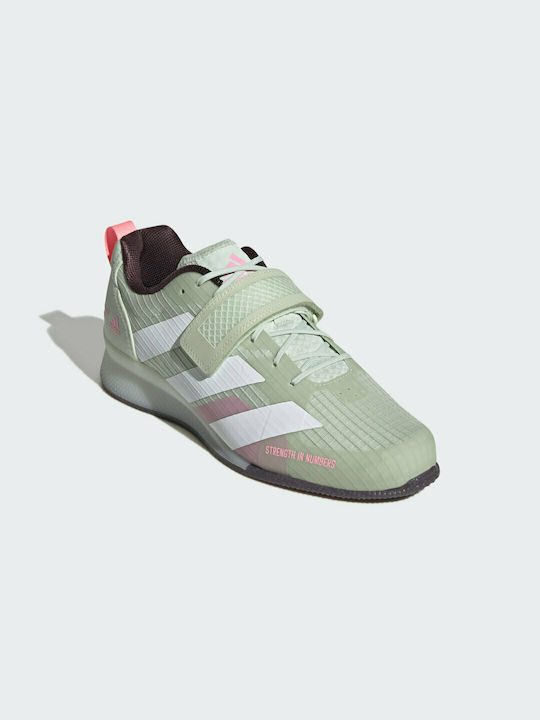 Adidas Weightlifting 3 Γυναικεία Αθλητικά Παπούτσια Crossfit Linen Green / Cloud White / Beam Pink