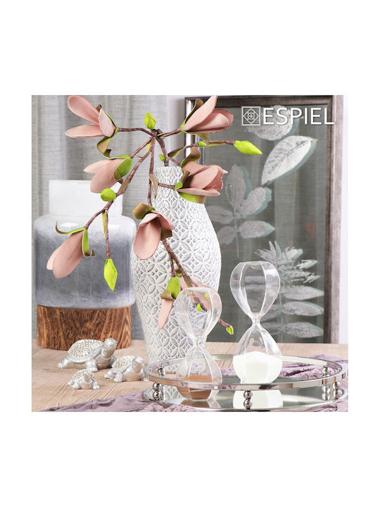 Espiel Dekorative Bürosanduhr aus Glas 8.5x8.5x20.5cm 2Stück in Braun Farbe